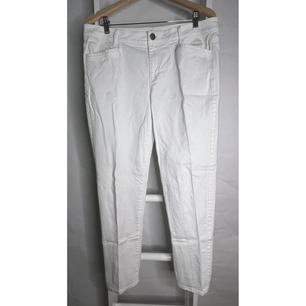 J. Jill White Denim 5 Pocket Jean Women's 14 Stretch Straight Leg Slim Boyfriend - Picture 14 of 14